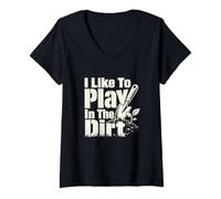 Mujer Maestro Jardinero Jugar en Tierra jardín Planta Humor Camiseta Cuello V