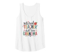 Mujer Maestro Jubilado Tiempo Completo Abuela Maestros Jubilación Camiseta sin Mangas