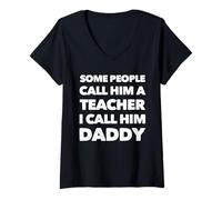 Mujer Maestro Papás Escuela Maestros Día Padre Papá Apreciación Camiseta Cuello V