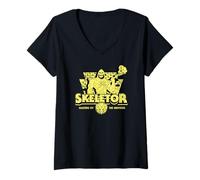 Mujer Maestros del Universo Skeletor - Amarillo y Negro Camiseta Cuello V