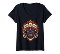 Mujer Mahakala Budismo Protector Dharma Hinduismo Espiritual Camiseta Cuello V
