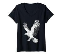 Mujer Majestuoso águila en Vuelo audaz Amante de la Naturaleza, Amante de Las Aves Camiseta Cuello V