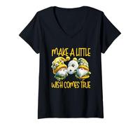Mujer Make A Little Wish Dandelion Gnome Graphic For Gardener Camiseta Cuello V