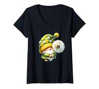 Mujer Make A Little Wish Dandelion Gnome Graphic For Gardening Mom Camiseta Cuello V