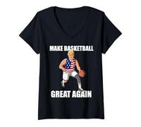Mujer Make Basketball Great Again - Donald Trump Baloncesto Camiseta Cuello V