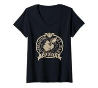Mujer Make Coffee Not War Barista Classic Vintage Peace Advocate Camiseta Cuello V