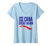 Mujer Make Cuba Great Again Map Revolution Freedom Democracy Free Camiseta Cuello V