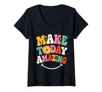 Mujer Make Today Amazing Growth Mindset - Cita Motivacional Camiseta Cuello V