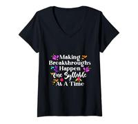 Mujer Making Breakthroughs One Syllable At A Time Speech Therapy Camiseta Cuello V