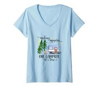 Mujer Making Memories One Camping at a Time Camper RV Camping Camiseta Cuello V