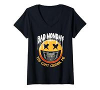 Mujer Mal Lunes no Puedes controlarme Camiseta Cuello V