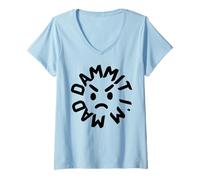 Mujer maldita sea, estoy loco deletreado al revés es Funny Palindrome Camiseta Cuello V