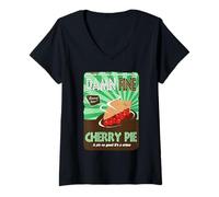 Mujer Maldito pastel de cerezas fino Un pastel tan bueno que es un crimen Camiseta Cuello V