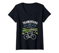 Mujer Mallorca Serra de Tramuntana Bicicleta Ciclismo Ciclista España Camiseta Cuello V