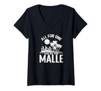 Mujer Mallorca una para Todos y Todas para Malle Island Adventures Camiseta Cuello V