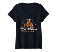 Mujer Malt Whiskey - The Happiest Drink On Earth Juego de Palabras Camiseta Cuello V