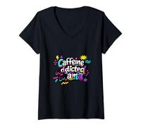 Mujer Mamá adicta a la cafeína Divertido Dicho día de la Madre Camiseta Cuello V
