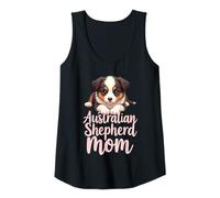 Mujer Mamá australiana perro pastor australiano mamá lindo cachorro Camiseta sin Mangas