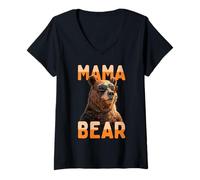 Mujer Mama Bear Mamá Osa Día de la Madre Mamá Osa Grizzly Camiseta Cuello V
