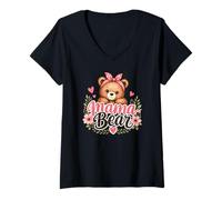 Mujer Mama Bear Sweet Floral Camiseta Cuello V