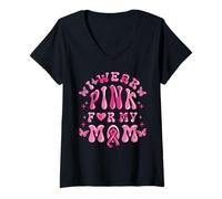 Mujer Mamá contra el cáncer de Mama Vístete de Rosa para Camiseta Cuello V