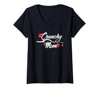 Mujer Mamá crujiente Mamás conscientes de su Salud Camiseta Cuello V