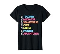 Mujer Mamá de Dos niños Crew Funny Raising Sons Paternidad Vida Camiseta