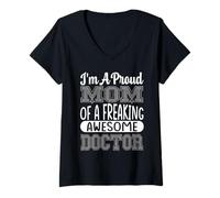 Mujer Mamá De Un Maldito Impresionante Doctor Médico Médicos Profesor Médico Camiseta Cuello V