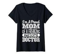 Mujer Mamá De Un Maldito Impresionante Doctor Médico Médicos Profesor Médico Camiseta Cuello V
