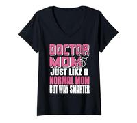 Mujer Mamá Doctora Más Lista Frase Médica Divertida Camiseta Cuello V