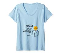 Mujer Mamá fuera de caja pensador creativo Supermom Pensamiento creativo Camiseta Cuello V