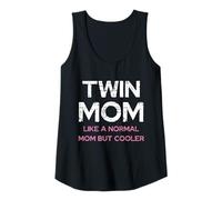 Mujer Mamá gemela como normal pero más fresco Día de la Madre Camiseta sin Mangas