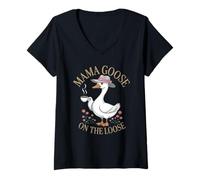 Mujer Mama Goose Coffee Lovers Diseño para Mujer Camiseta Cuello V