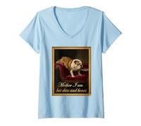 Mujer Mamá, I Am But Skin and Bones Funny Bull Dog Mom Camiseta Cuello V