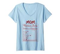 Mujer Mamá Información Nutricional Amor Incondicional Divertido Día de la Madre Camiseta Cuello V