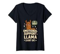 Mujer Mamá Llama Divertido Mamá Crianza Humor Llama Gráfico Mamá Vida Camiseta Cuello V