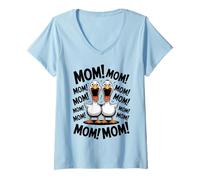 Mujer Mamá Mamá Mamá Ganso Niños Graciosos Llamando A Mamá Camiseta Cuello V