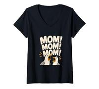 Mujer Mamá Mamá Mamá Mira Gracioso Gaviota Madre Pájaro Camiseta Cuello V