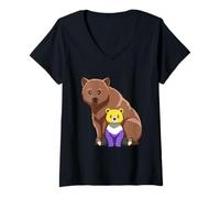 Mujer Mamá Osa Queer No Binaria Camiseta Cuello V