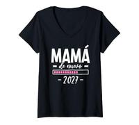 Mujer Mamá por Segunda Vez 2027 Anuncio De Embarazo Mamá De Nuevo Camiseta Cuello V