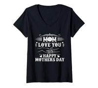 Mujer Mamá Te Quiero Feliz Día de la Madre Camiseta Cuello V