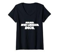Mujer Mama WIR LIEBEN Dich Camiseta Cuello V
