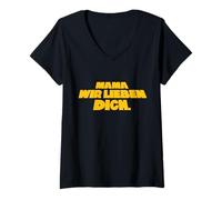 Mujer Mama WIR LIEBEN Dich Camiseta Cuello V