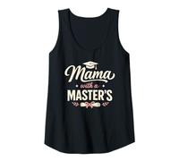 Mujer Mama with A Masters Degree Proud Mom Graduate Achievement Camiseta sin Mangas