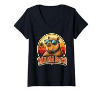 Mujer Mamabara Mama tee Día de la Madre Mujer Capybara Idea Idea Mommy Camiseta Cuello V