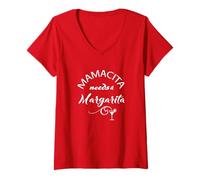 Mujer Mamacita Needs a Margarita, Camisa Divertida para Beber mamá Camiseta Cuello V