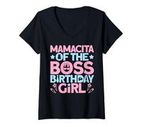 Mujer Mamacita of The Boss - Traje de Fiesta de cumpleaños como una Madre jefa Camiseta Cuello V