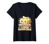Mujer Mama's Lemon Pound Cake Cool Food Lovers Mom Camiseta Cuello V
