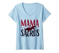 Mujer Mamasaurus T Rex Dinosaurio Mamá Saurus Hombres Mamá Mami Mujeres Camiseta Cuello V