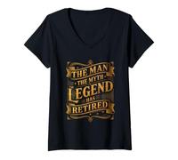 Mujer Man The Myth Legend ha Jubilado Veterano de jubilación Camiseta Cuello V